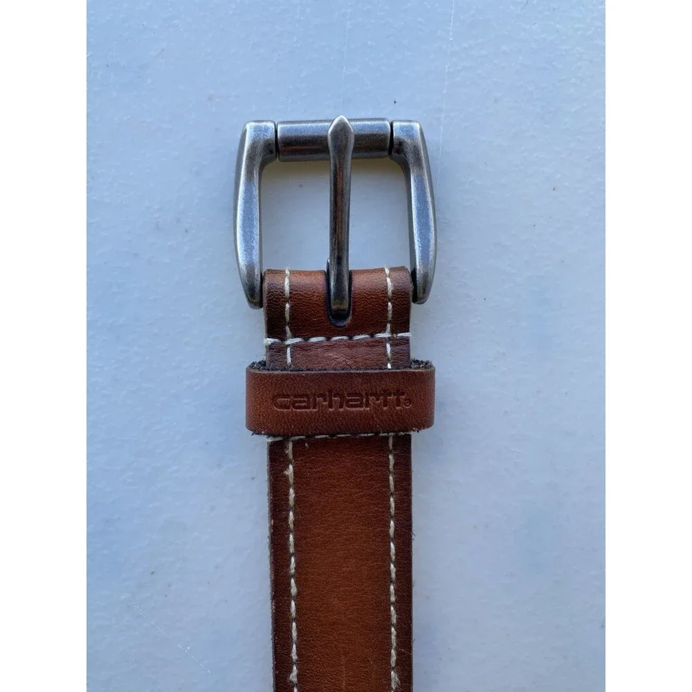 Carhartt Youth Boys Journeyman Leather Belt MD 22/24 Brown